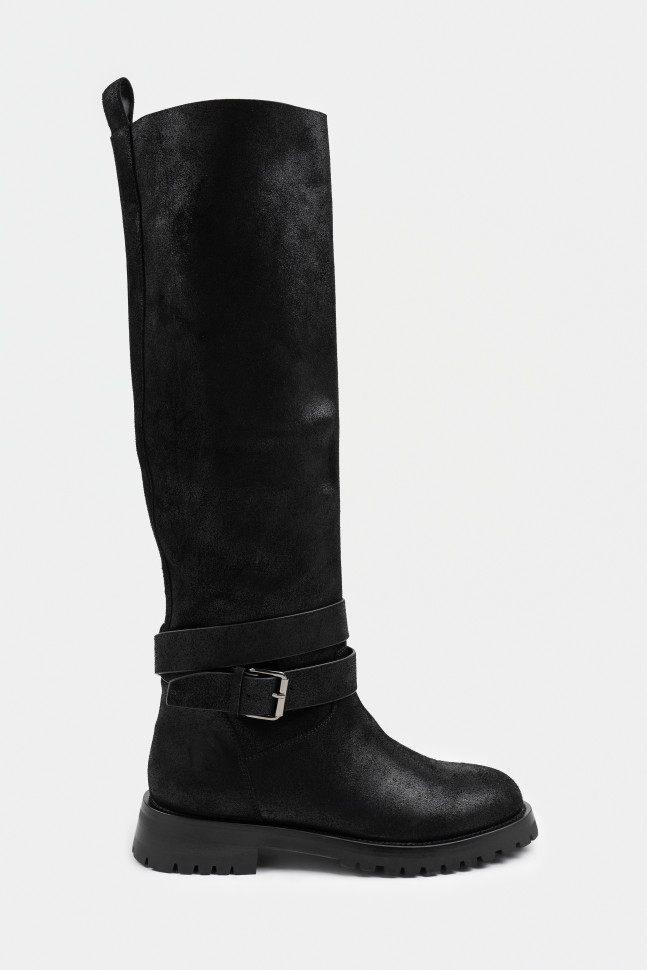 Сапоги-трубы из натурального нубука