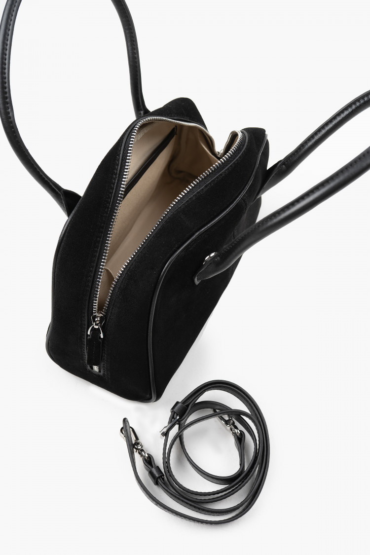 Боулер черный замш